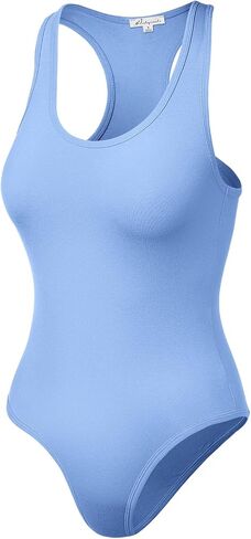 HATOPANTS Women's Tank Top Bodysuits Sleeveless Scoopneck Racerback Cotton Jumpsuits in Kuwait