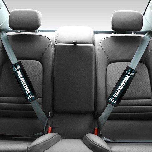 2Pcs for Philadelphia Seat Belt Covers Shoulder Pads,Carbon Fiber Safety Seatbelt Shoulder Strap Covers, Breathable Leather Soft Pad for Philadelphia and Eagles Fans in Saudi Arabia