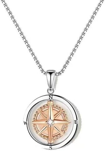 Compass Pendant Necklace - Compass Jewelry for Women/Men - Best Friend Birthday Gifts for High School College Encouragement Gifts for Travel or Long Distance in Saudi Arabia