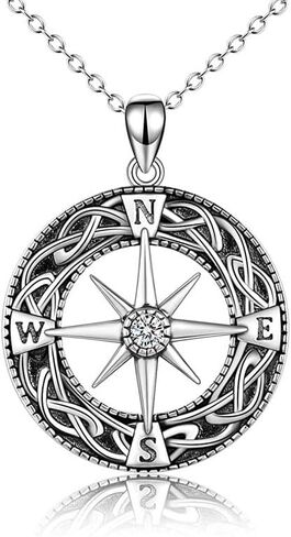 Compass Pendant Necklace - Compass Jewelry for Women/Men - Best Friend Birthday Gifts for High School College Encouragement Gifts for Travel or Long Distance in Saudi Arabia