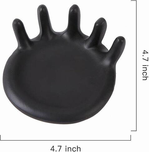 Hand Shape Ring Holder Wedding Engagement Ring Dish,Jewelry Dish Holder Trinket Dish Tray for Women Birthday Christmas Valentines Black in Saudi Arabia