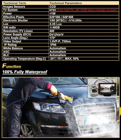 Night Vision Car Backup Camera, Waterproof Rear-view License Plate Light Reverse Parking Camera for Honda Accord Civic EK/FD Odyssey Pilot Acura TSX in Kuwait