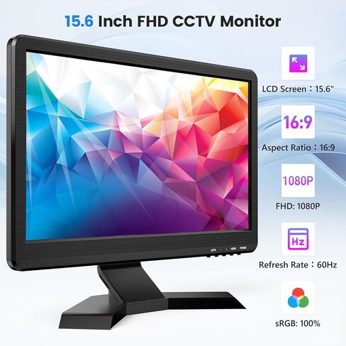 شاشة أمان Eyoyo مقاس 10 بوصة بدقة 1366 × 768 TFT LCD، شاشة HDMI صغيرة تدعم مدخل HDMI VGA AV BNC USB ومكبرات صوت مدمجة وجهاز تحكم عن بعد للكمبيوتر الشخصي وكاميرا CCTV X-Box in Kuwait