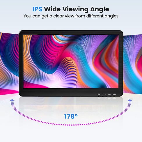 شاشة أمان Eyoyo مقاس 10 بوصة بدقة 1366 × 768 TFT LCD، شاشة HDMI صغيرة تدعم مدخل HDMI VGA AV BNC USB ومكبرات صوت مدمجة وجهاز تحكم عن بعد للكمبيوتر الشخصي وكاميرا CCTV X-Box in Kuwait