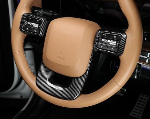 YOUTOOCAR Carbon Fiber Pattern Steering Wheel Cover Trim Compatible with Hyundai Santa FE 2024-2025 Accessories in Kuwait