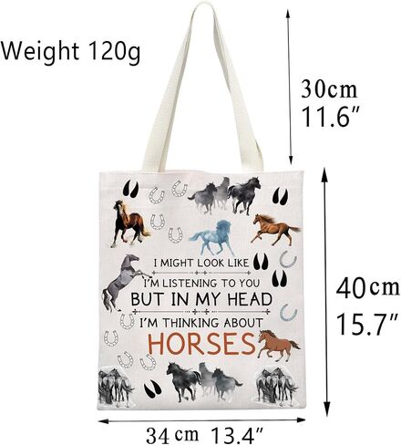 Horse Tote Bag Horse Gifts for Horse Lovers Equestrian Gifts Canvas Tote Bags Reusable Shoulder Bag for Travel Work Shopping in Saudi Arabia