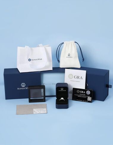 MomentWish خاتم الخطوبة للنساء، 1-2 قيراط خاتم مويسانيتي روميس، D اللون VVS1 خاتم زفاف مويسانيتي 925 خواتم سوليتير من الفضة الاسترليني in Kuwait