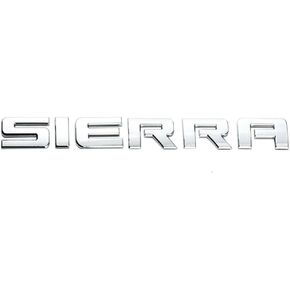 1x Sierra Emblem Nameplate Letter Decal Car Badge Compatible with Gm 2500Hd 3500Hd Sierra (Chrome)
