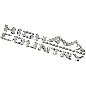 High Country Namteplate Emblem 3D Badge Fender Rear Tailgate Sticker Replacement for Silverado Sierra (Chrome)