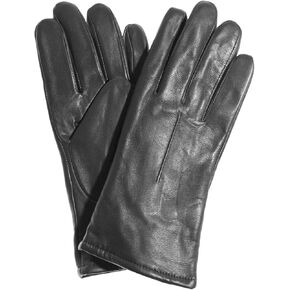 Manhattan Women’s Classic Sherpa (Polyester) Lined Leather Gloves Size 6.5 Black