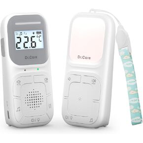 NeoGo Portable Baby Audio Monitor and Sound Machine | Baby Sleep Soother | Travel | Registry Gift with 1000ft Range, Two-Way Talk, VOX, Nightlight, 8 Lullabies, and Vibrating Sound Alert