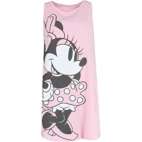 Jerry Leigh Women's Standing Minnie Mouse Sleeveless Sleep Shirt Gown, Xlarge, Pink