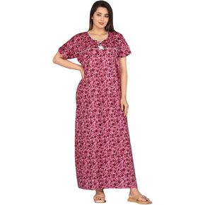 soft indian nighty for women, maxi nightgowns for women Cotton Sleepwear comfort nightwear dress,