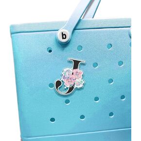 MOZOM Alphabet Charms for Bogg Bag, Letter J Bogg Bag Charms Accessories,Decorative Charm for Beach Tote Bag Rubber Beach Bag