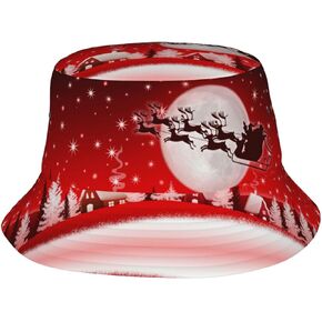 Christmas Hats for Women Men Funny Christmas Snowflakes Bucket Hats Packable Summer Travel Beach Sun Hat