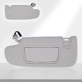 Driver Side Sun Visor Fit for Ford Fusion 2013-2020 Replace DS7Z-5404105-DB Front Left | Sun Protection Shade | Makeup Mirror | Vanity Light | Gray