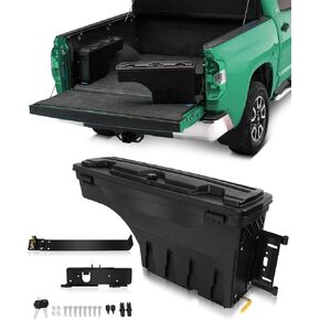 SCITOO Truck Bed Storage Tool 180° Rotating Tool Box Fit For Ford F-150 1997-2014 Right Side Waterproof Black