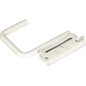 Buyers Products 01130 E Track J-Hook, 3/8 Inch Thick, 2 Inch Width, White Powdercoated Steel Hooks for Horizontal E Tracks Storage System, E Tracks Accessories, Store Rope, Cords & Hoses