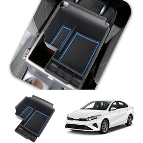 Center Console Organizer Tray Compatible with 2019-2024 Kia Forte GT/FE/EX/LX/LXS Interior Accessories, Insert Armsert Storage Box (Red)