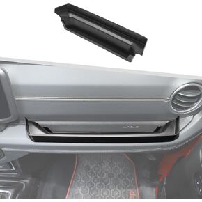 Jimen for JL Passenger Grab Handle Tray, Co-pilot Grab Bar Storage Box Organizer Compatible with Jeep Wrangler JL JLU 2024+ & Jeep Gladiator JT 2024+ (Black)