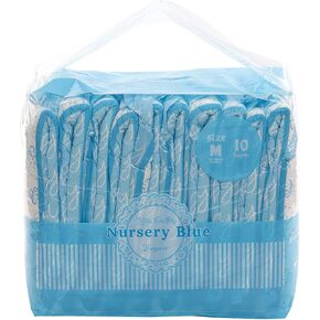 Littleforbig Adult Printed Diaper 10 Pieces - Nursery Blue (Large 36"-46")