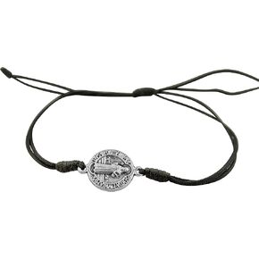Good Shepherd Creations Adjustable Cord Bracelet with Saint Benedict Medal Charm