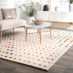 nuLOOM Dorie Polka Dot Area Rug, 3' x 5', Multi Color, Rectangular, 0.45" Thick