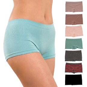 Alyce Ives Intimates Boyshort Panties for Women, Pack of 7, Seamless and No Show Under Clothing, Standard & Plus Sizes in Kuwait