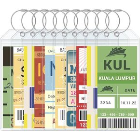 8 Pack Luggage Tags for Cruise, Zip Seal Luggage Tag Holders, Waterproof Clear Tags for Cruise Ship Essentials, Fits All Carnival, NCL, Princess, MSC Cruise Line Ships with Steel Loops