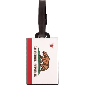 Desert Cactus State of California Flag Luggage Tag Bag (PVC Luggage Tag - Design A)