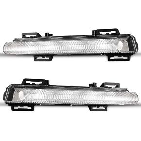 AUTOWIKI 1 Pair of Left Right LED Daytime Running Lights DRL Fog Lamp Compatible with Mercedes Benz W204 W212 C-Class E-Class Front DRL only Clear Driving Lights