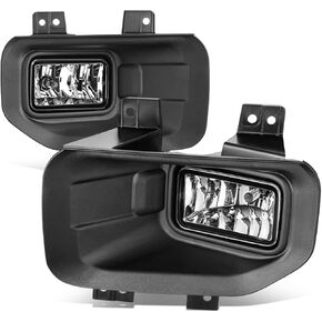 DNA MOTORING FL-ZTL-NS810-CH Pair of Reflector Beam Fog Lights w/Bezels Compatible with 15-17 F150,Chrome Housing Clear Lens
