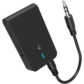 Airplane Blutooth 5.3 Receiver & Transmitter for Airpods or Headphones, Bluetooth Adapter for TV, aptX Low Latency, Wireless 3.5mm Aux Audio Transmitter/Receiver for Flight, TV, Car Stereo, Treadmill