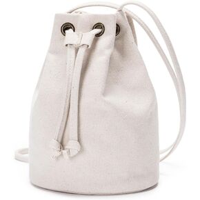 Black Drawstring Crossbody Bag Nylon Fabric Large Capacity Organizer Bag with Gold Tone Hardware