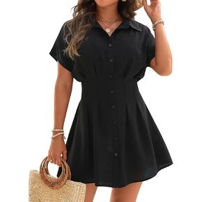 Blooming Jelly Womens Swimsuit Coverup Beach Bathing Suit Cover Up Button Down Shirt Dresses Pleated Bikini Swimwear