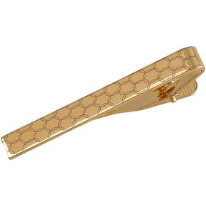 Men tie pin Gold honeycomb pattern simple flat fashion men's wedding party suitable for wearing tie clips