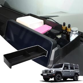 Compatible with INEOS Grenadier 2020-2024 Dash Storage Tray Insert Behind Screen Organizer Storage Accessories, Non-Slip Dashboard Tray Phone Key Organizer Container (Black)