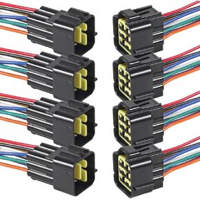 4 Sets 9 Pin Waterproof Connector,9 Way Electrical Car Auto Wire Connector,16AWG Male Female Quick Disconnect Wire Connectors for Car Truck Motorcycle Marine Boat