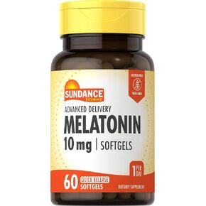 Sundance Melatonin 10mg | 60 Softgels | Advanced Delivery | Non-GMO and Gluten Free Supplement