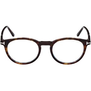 Tom Ford FT 5823-H-B 052 Shiny Dark Havana Plastic Round Eyeglasses 50mm
