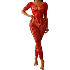 Buitifo النساء الملابس الداخلية Bodystocking مثير ارتداءها شبكة صيد السمك الجوارب Playsuit ملابس نوم