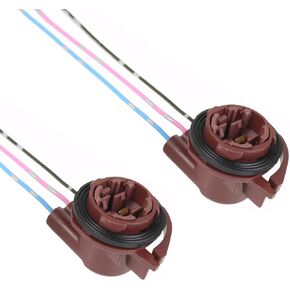 2 PCS 3157 Car Turn Signal Light Sockets, Vehicle Pre-Wired Harness Socket Connectors, Universal Durable Automotive Brake Light Adapter Accessories for Truck SUV Car (Brown)