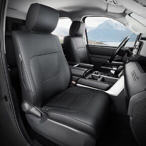 أغطية مقاعد DiffCar® لسيارة Toyota Tundra 2022 2023 2024 2025 Crewmax/كابينة مزدوجة فقط، غطاء ملفوف بالكامل أغطية مقاعد جلدية مصنوعة يدويًا لملحقات Toyota Tundra 2022-2025، أمامي وخلفي in Kuwait