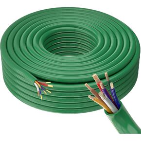 OTOMO Heavy Duty 30FT 7 Way Blade Round Conductor Trailer Wiring Harness 14/12/10AWG, Trailer Extension Traditional SAE Insulated Cable for Trailers RV Hitch Campers and Trucks -Fashion Green Sheath