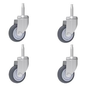 2-Inch Caster Wheels, (Stem Diameter 8mm or 5/16", Length 38mm or 1.5") - Set of 5 Replacement Wheels for Furniture Legs- with Dual Locking Brakes