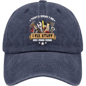 That's What I Do, I Fix Stuff and I Know Things Hat Camping Hat Navy Blue Black Bucket Hat Gifts for Daughter Golf