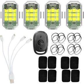 Mini Strobe Lights, USB Rechargeable 7 Colors LED Road Flares Emergency Light, High Brightness IP68 Waterproof Riding Anti-Collision Night Signal Light, (4Pcs)
