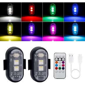 LECART Wireless Strobe Lights for Cars Bikes Motorcycle Scooter Magnetic Led Anti-Collision Lights with Remote Control Rechargeable Strobe Light 2 Pcs