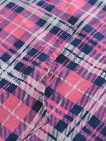 Esenchel Women's Flannel Nightgown Plaid Nightshirt with Pocket in Saudi Arabia