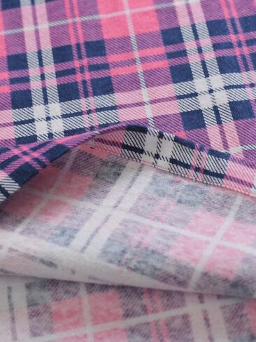 Esenchel Women's Flannel Nightgown Plaid Nightshirt with Pocket in Saudi Arabia